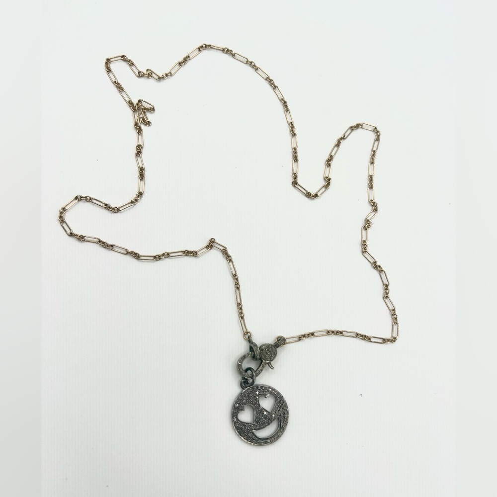 Diamond pave and gold filled necklace